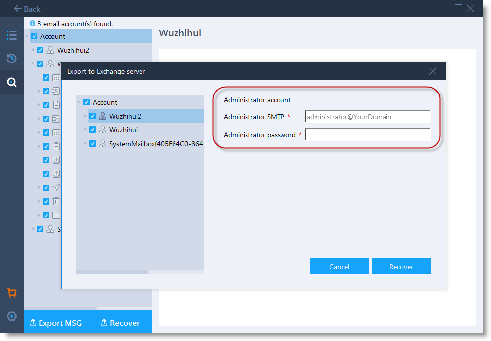 Connect to Exchange Server