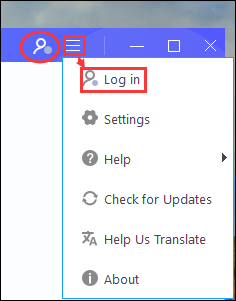 Click Login in Title or More to get the pop-up login box