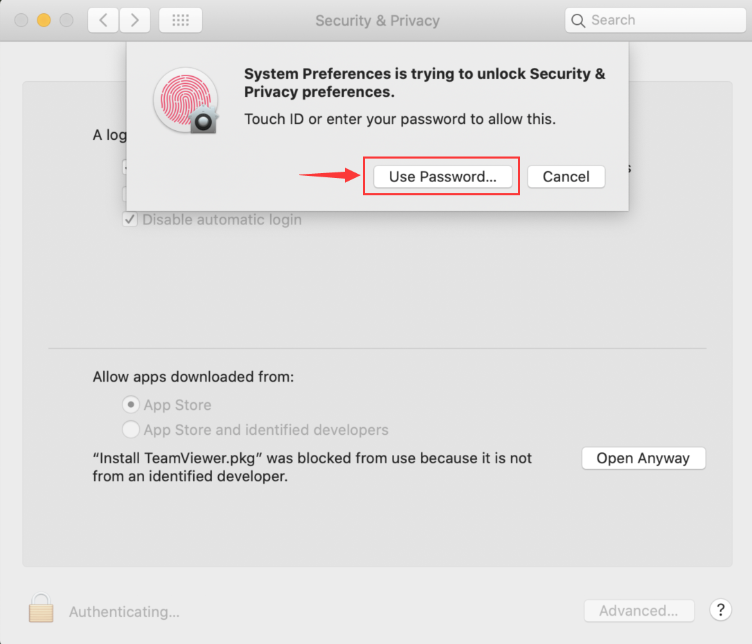 mac still asks for permission when trying to access via remote desktop